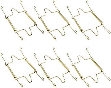  Faotup 6PCS Gold Metal Spring Plate Wall Hangers,Plate Hangers For The Wall 5 Inch,Dish Display Holder Wall,Dish Wall Hanger,Dish Hangers For Display,Suitable For 15-16 CM,5.39×8.87×0.51inches