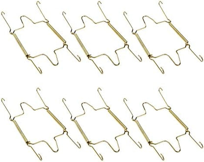  Faotup 6PCS Gold Metal Spring Plate Wall Hangers,Plate Hangers For The Wall 5 Inch,Dish Display Holder Wall,Dish Wall Hanger,Dish Hangers For Display,Suitable For 15-16 CM,5.39×8.87×0.51inches