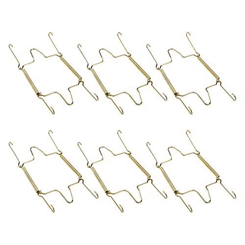  Faotup 6PCS Gold Metal Spring Plate Wall Hangers,Plate Hangers For The Wall 5 Inch,Dish Display Holder Wall,Dish Wall Hanger,Dish Hangers For Display,Suitable For 15-16 CM,5.39×8.87×0.51inches