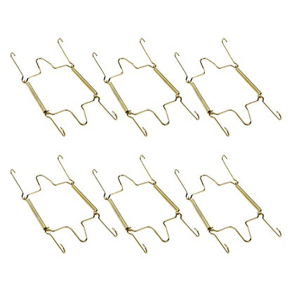  Faotup 6PCS Gold Metal Spring Plate Wall Hangers,Plate Hangers For The Wall 5 Inch,Dish Display Holder Wall,Dish Wall Hanger,Dish Hangers For Display,Suitable For 15-16 CM,5.39×8.87×0.51inches