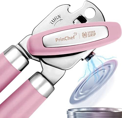  Can Opener, No-Trouble-Lid-Lift Manual Handheld Can Opener With Magnet, Smooth Edge Safe Cut For Beer/Tin/Bottle, Big Turning Knob Anti-Slip Handle Good For Seniors With Arthritis