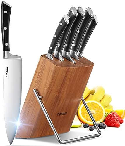  Kitchen Knife Set, 6-Piece Small Knife Set With Wooden Block, Super Sharp, High Carbon Stainless Steel Cutlery Knife Block Set