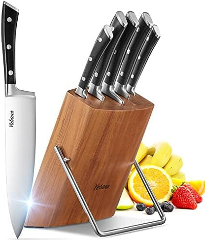  Kitchen Knife Set, 6-Piece Small Knife Set With Wooden Block, Super Sharp, High Carbon Stainless Steel Cutlery Knife Block Set