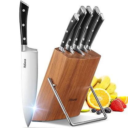  Kitchen Knife Set, 6-Piece Small Knife Set With Wooden Block, Super Sharp, High Carbon Stainless Steel Cutlery Knife Block Set