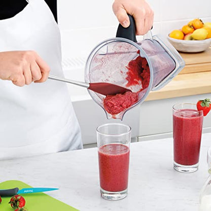  Flex-Core Long-Handled Silicone Jar Scraper Spatula, Stainless Steel Handle, Heat-Resistant Silicone Head With Curved Front For Scooping & Scraping, Dishwasher-Safe & BPA-Free