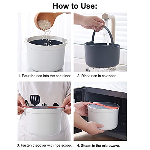  Microwave Rice Cooker 2-Layer Efficient Multiple Function Easy To Use For Home Kitchen Daily Life