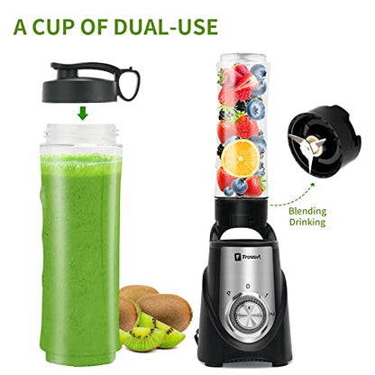  Personal Blender For Shakes And Smoothies, Powerful Smoothie Blender With 450w Powerful Motor 2 X Travel Cups 20oz Pulse Technology BPA-Free