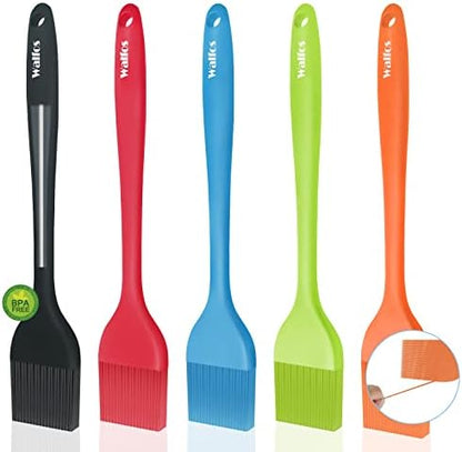  Silicone Basting Pastry Brush, Heat Resistant Pastry Brush Set, Strong Steel Core And One-Pieces Design, Perfect For BBQ Grill Baking Kitchen Cooking, BPA Free And Dishwasher Safe (2 Pcs)