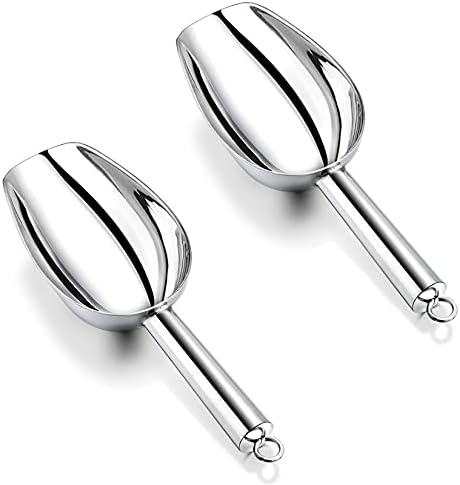  Small Ice Scoop, P&P CHEF 6OZ Stainless Steel Candy Food Flour Scoop, Utility For Kitchen Garden Bar Wedding Bath, Heavy Duty & Non Toxic & Easy Clean, (Gold)