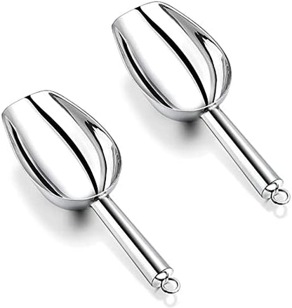  Small Ice Scoop, P&P CHEF 6OZ Stainless Steel Candy Food Flour Scoop, Utility For Kitchen Garden Bar Wedding Bath, Heavy Duty & Non Toxic & Easy Clean, (Gold)