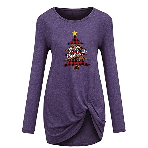  Sweatshirts For Women Loose Fit Cute Fashion Christmas Print Long Sleeve Crew Neck Sweatshirts Pullover Top Streetwear