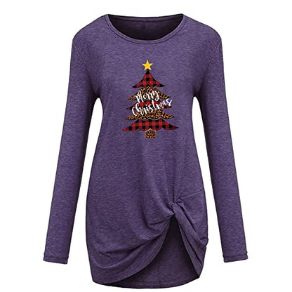  Sweatshirts For Women Loose Fit Cute Fashion Christmas Print Long Sleeve Crew Neck Sweatshirts Pullover Top Streetwear