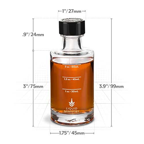  (12-pack) 2.4oz / 70mL Glass Small Sample Bottles Clear Color With Capacity Markings, Lids, And Brush | 2 Oz+ Leak Proof & Perfect For Whiskey, Oils, Travel, Juice, & More