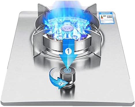  33CM Gas Stove 1 Head 7.2KW 9 Pots With Flameout Protection Home Kitchen Tempered Glass Camping Independent Stove (Size : NG)