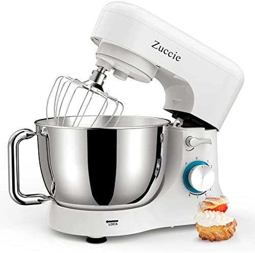  Stand Mixer, Zuccie 4.5L Mixers Kitchen Electric Stand Mixer, 380W Motor Power Food Mixer, 8+P-Speed Dough Mixer With Dough Hook, Wire Whip & Beater, Black