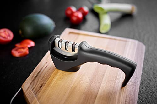 Rösle Knife Sharpener With 3 Levels And Ergonomic Slip-Resistant Grip