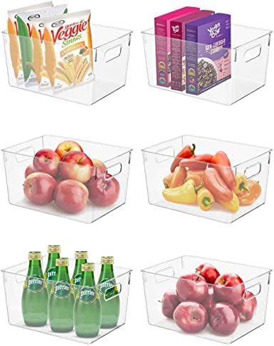  Pantry Organizer And Storage Bins, Clear Cabinet Organizers And Storage For Kitchen, Pantry, Cabinets, Countertops, For Storing Packets, Spices, Sauce, Snacks, Cans, (Pack Of 4)