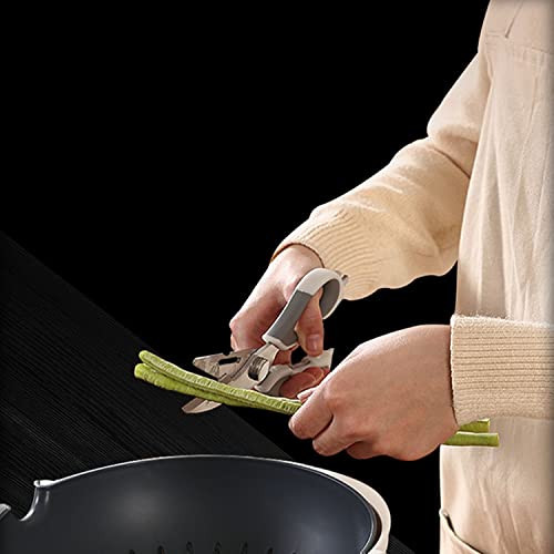  Kitchen Scissors Multipurpose Scissors For Meat, Vegetables & Herbs - Stainless Steel Sharp Utility Food Scissors With Magnetic Sheath Removable Cooking Scissors Chicken(Grey)