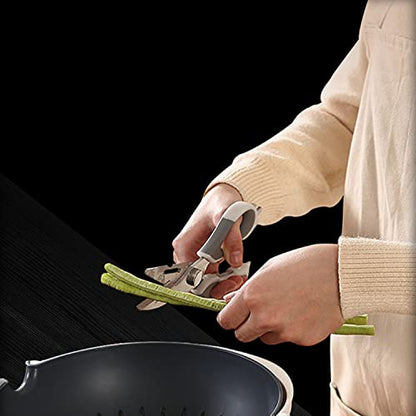  Kitchen Scissors Multipurpose Scissors For Meat, Vegetables & Herbs - Stainless Steel Sharp Utility Food Scissors With Magnetic Sheath Removable Cooking Scissors Chicken(Grey)