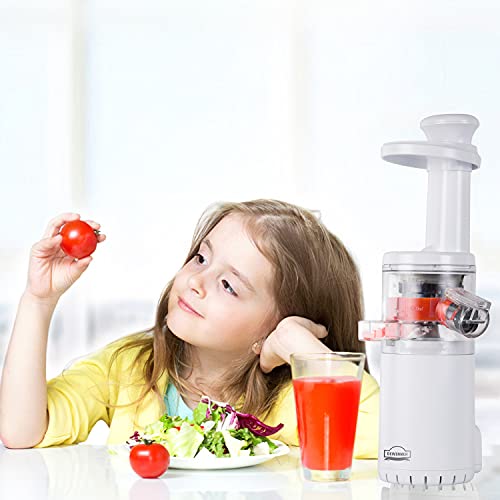  Slow Masticating Mini Juicer Extractor Easy To Clean, Cold Press Juicer Machine With Quiet Motor For High Nutrient Fruit & Vegetable Juice (Brush Included)