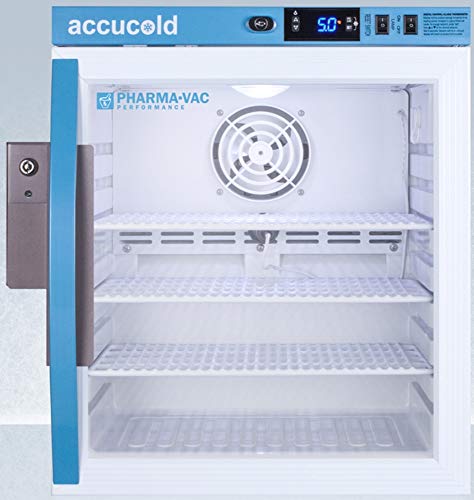  RG1PV Pharma-Vac Performance Series 1 Cu.Ft. Countertop Compact Vaccine Commercial All-refrigerator With Glass Door, Automatic Defrost, Digital Thermostat And White Cabinet