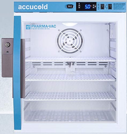  RG1PV Pharma-Vac Performance Series 1 Cu.Ft. Countertop Compact Vaccine Commercial All-refrigerator With Glass Door, Automatic Defrost, Digital Thermostat And White Cabinet