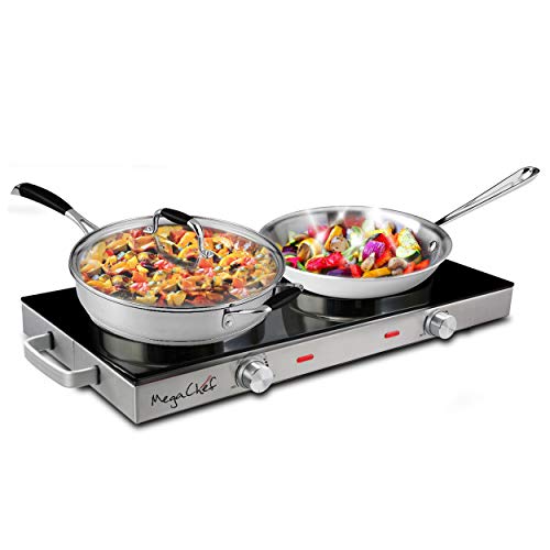  Ceramic Infrared Double Cooktop, 25 Inch, Black