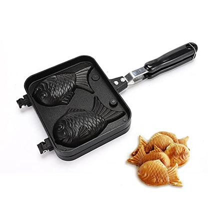  CHICIRIS Taiyaki Pan, Japanese Taiyaki Fish Waffle Maker Nonstick Cake Pan Pancake Double Pan, 7.1 X 5.5