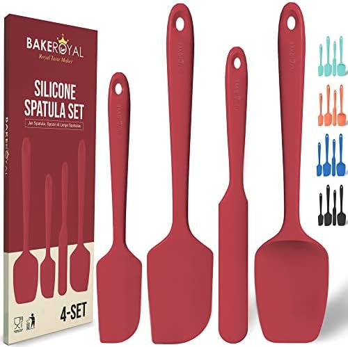  AkeRoyal Silicone Spatula Set - 4-Piece Rubber Spatulas Silicone Heat Resistant 600°F For Everyday Task - Seamless Design Kitchen Spatulas For Nonstick Cookware - Silicone Kitchen Utensils Sets