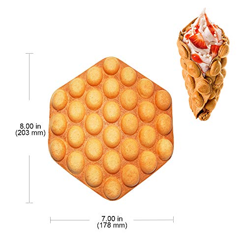  Bubble Waffle Maker | Commercial Stainless Steel Egg Waffle Iron With Improved Digital Thermostat | 110V