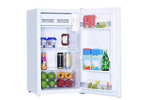  DCR033B1WM 3.3 Cu.Ft. Compact Refrigerator, Mini Fridge With Chiller For Bar, Living Room, Den, Basement, Kitchen, Or Dorm, White