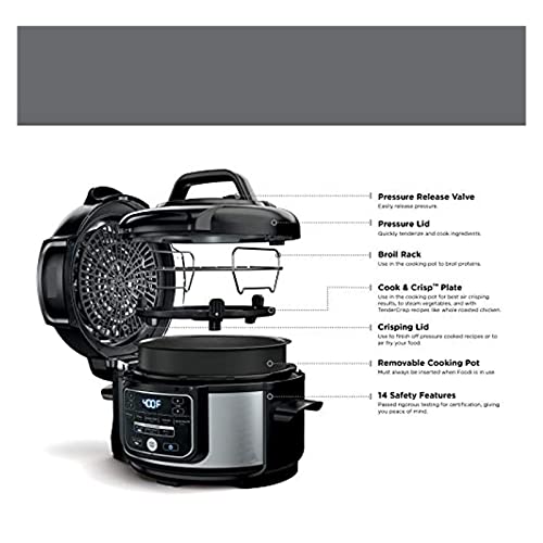  9-in-1 Pressure Cooker And Air Fryer With Nesting Broil Rack, 5 Quart, Stainless Steel