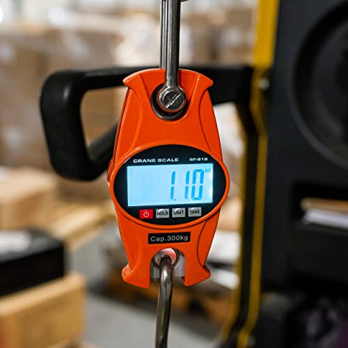  Digital Hanging Scale 660 Lb Hook Mini Crane Scale In Orange – For Lamb, Calf, Fishing, Hunting Weight