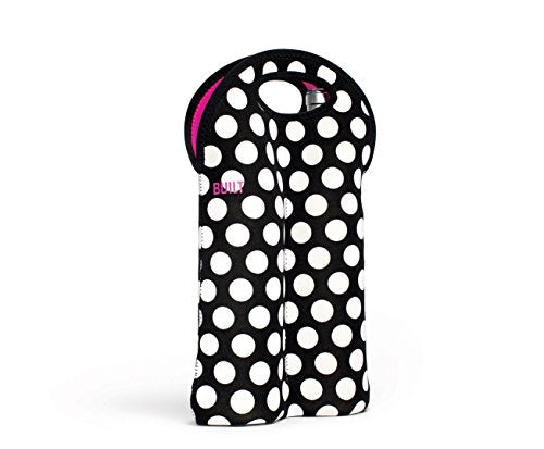  2-Bottle Stain Resistant Neoprene Wine/Water Bottle Tote Big Dot Black & White 2B-BBW