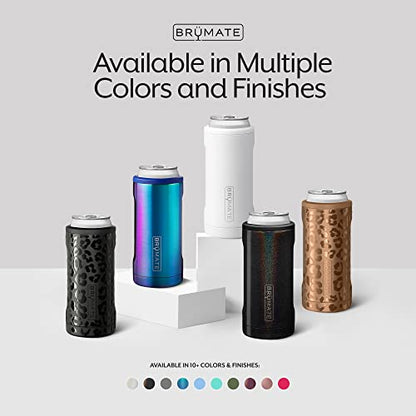  Hopsulator Slim Can Cooler Insulated For 12oz Slim Cans | Skinny Can Coozie Insulated Stainless Steel Drink Holder For Hard Seltzer, Beer, Soda, And Energy Drinks (Denim)