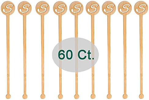  Sansnow Disposable Stirrers Coffee Stir Sticks, Bamboo Sticks For Hot Milk/Chocolate, Party Drink Stirring 60 Counts, 6.9"(Pineapple)
