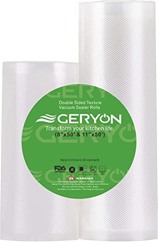  Vacuum Sealer Bags Rolls, 8x50ft & 11x50ft For Food Storage, Double Sided Texture, BPA Free, Heavy Duty, Great For Vacuum Seal Storage, Meal Prep Or Sous Vide