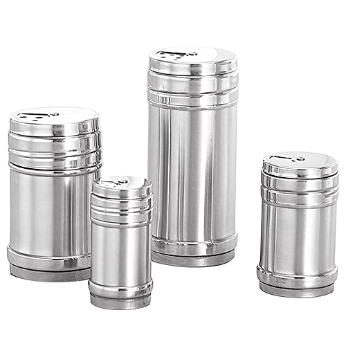 Steel Seasoning 2 Pack Seasoning Bottle With Stainless Steel Dredge Shaker Spice Shaker Cooking Kitchen Gadget Rotatable Cover