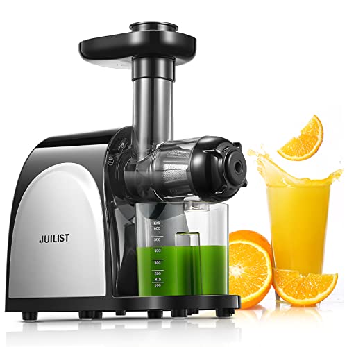 Masticating Juicer Machines, Juilist Cold Press Juicer Machines Vegetable And Fruit With Quiet Motor & Reverse Function, Slow Juicer Extractor Easy To Clean With Brush, Recipe Included