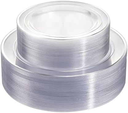  102 Pieces Solid Gold Disposable Plates, Gold Plastic Plates, Premium Plastic Party Plates Includes: 51 Dinner Plates 10.25 Inch And 51 Salad/Dessert Plates 7.5 Inch