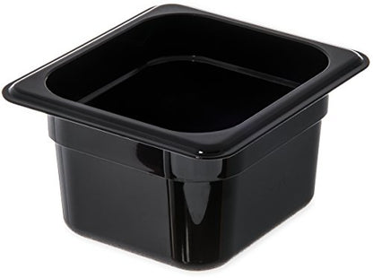  Carlisle FoodService Products 3086003 StorPlus High Heat Food Pan, 2.5" Deep, Third Size, Black, 1/3 Size (Pack Of 6)