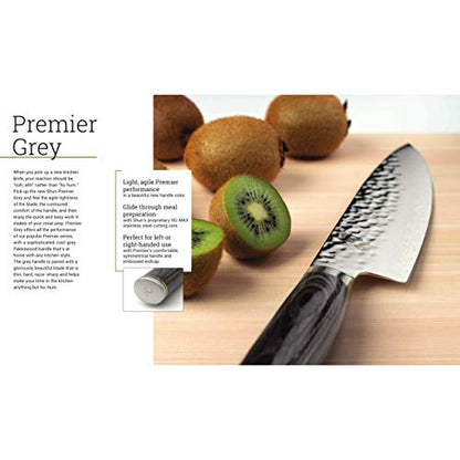  Cutlery Premier Grey Santoku Knife 7", Asian-Inspired Knife For All-Purpose Food Prep, Chef Knife Alternative, Handcrafted Japanese Knife