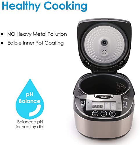 Midea Rice Cooker Slow Cooker Multi Cooker 10 Cup With Steamer Basket For Rice Food Vegetable Egg Automatic Keep Warm LED Digital Control