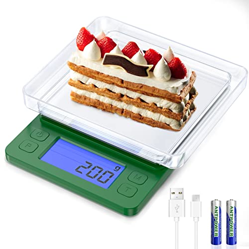  Kitchen Food Scale, Rechargeable Scale For Food Ounces And Grams, High Precision Digital Scale Used For Baking, Coffee Making, With LCD Display And 2 Trays