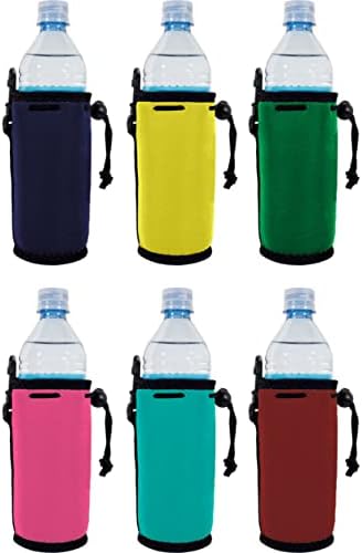  Blank Neoprene Water Bottle Coolie (Variety Color 6 Pack)
