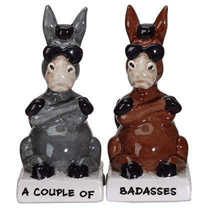  A Couple Of Baddasses Ceramic Salt And Pepper Shakers Set