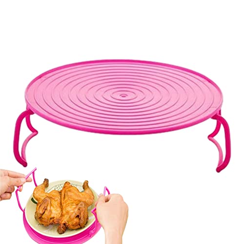  Folding Microwave Tray, Microwave Stacker Shelf, Foldable And Reusable Tray For Egg Custard Flexible Handles Dishwasher Safe