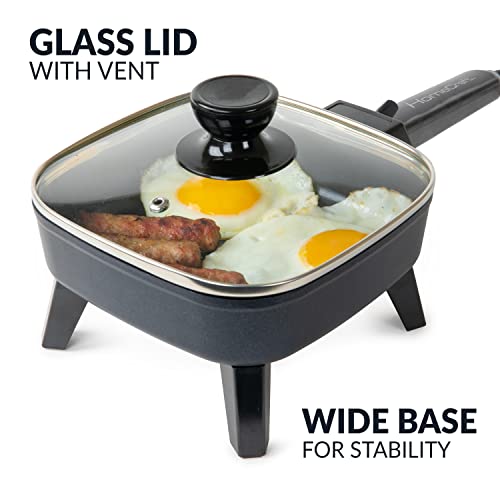  Craft 7-Inch Electric Non-Stick Skillet, Adjustable Temperature Control, Cool-Touch Handle With Tempered Glass Lid, Perfect For Healthy Keto & Low-Carb Diets, Rice Bowls, & Eggs