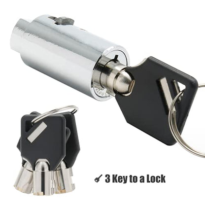  Universal Vending Machine Lock And Key, Soda Machine Lock With Tubular Keyway, Snack Machine Lock Candy Machine Lock Replacement For Coke Machine, Gumball Machine (Keyed Alike)