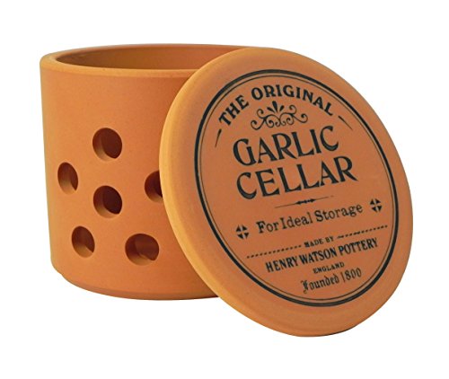  - Garlic Keeper - Terracotta - Made In England - 4.25 Inches X 4 Inches